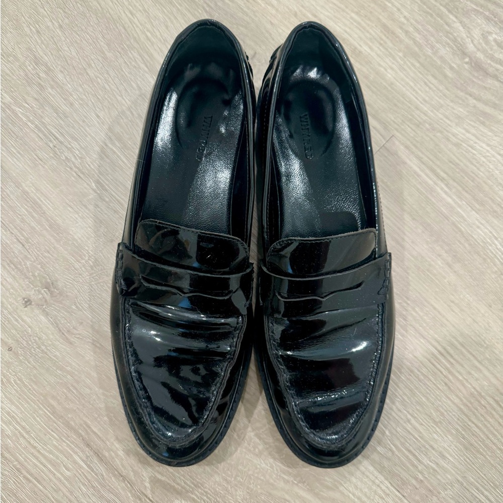 WHYRED patten leather loafer, size 39, brand new sole on the shoe